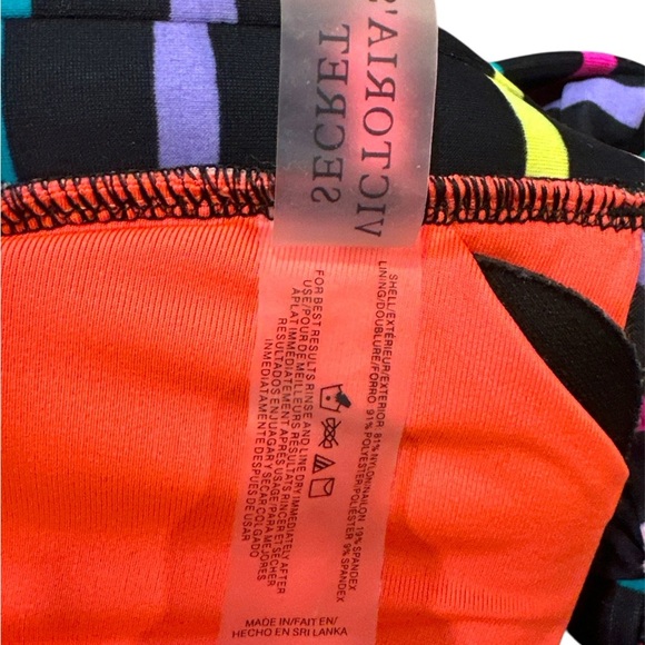 Victorias Secret Multicolored Striped Bikini Halter Top Womens Size Large - Picture 6 of 7